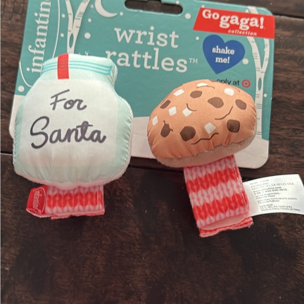 Infantino Wrist Rattles - Red, White, Brown